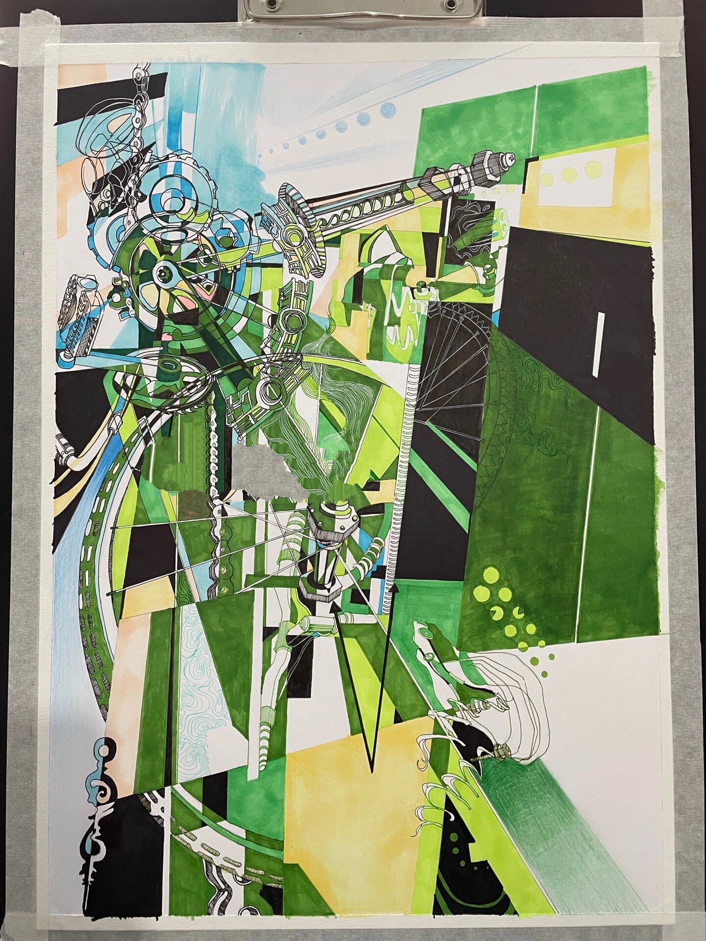 设计基础手绘《解构自行车》优秀范画