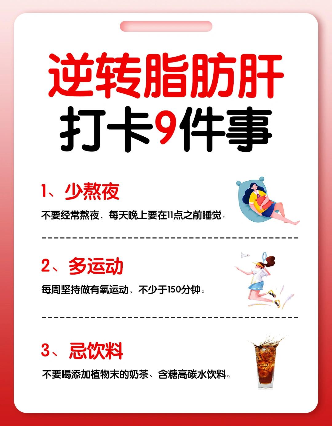 坚持打卡9件事,脂肪肝消失了7815 97轻度脂肪肝(5-10%):已经