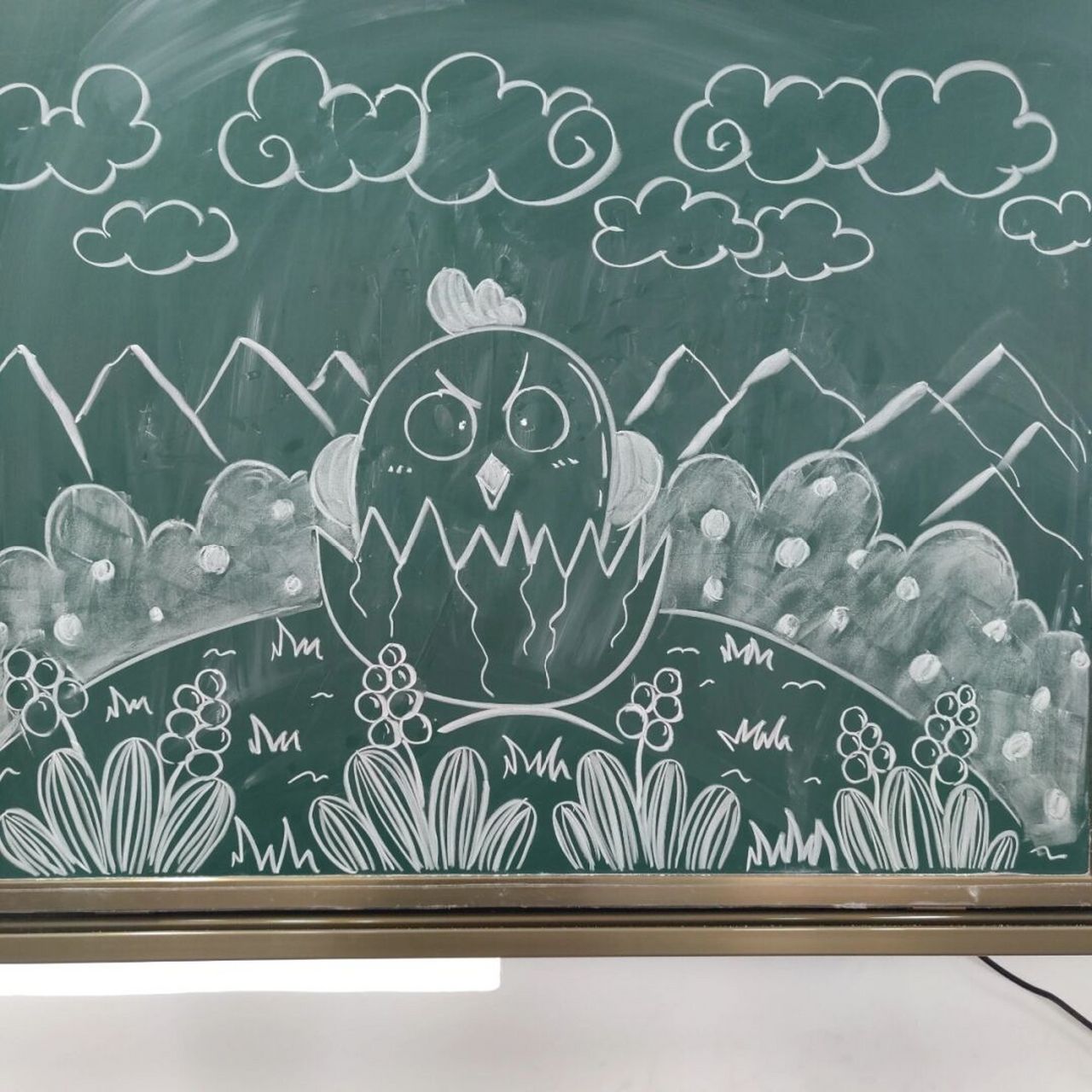 儿童简笔画|小学美术|粉笔画 #小学美术# #黑板画# #粉笔画# #儿童简