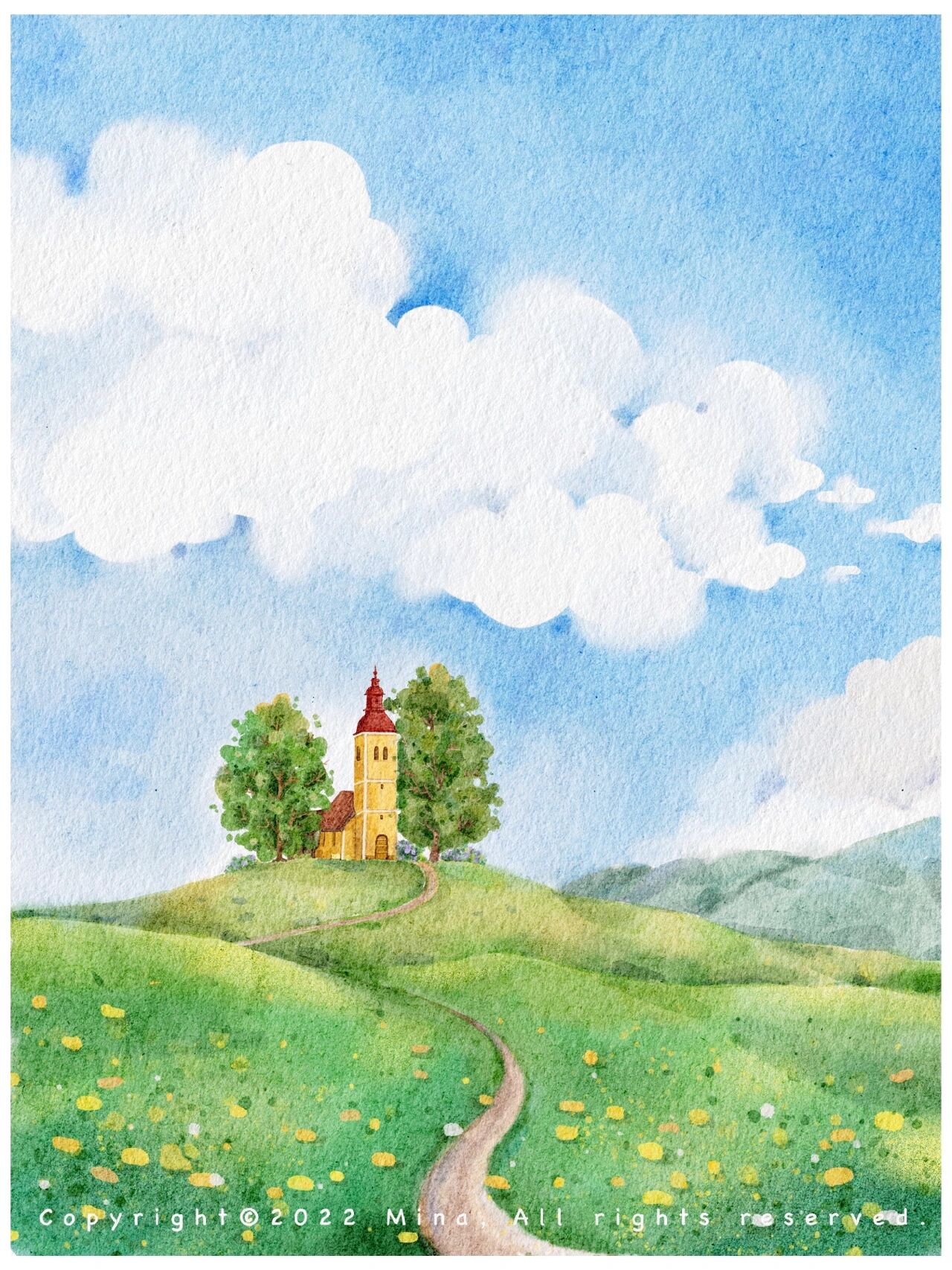 水彩风景|治愈系夏日小风景6图