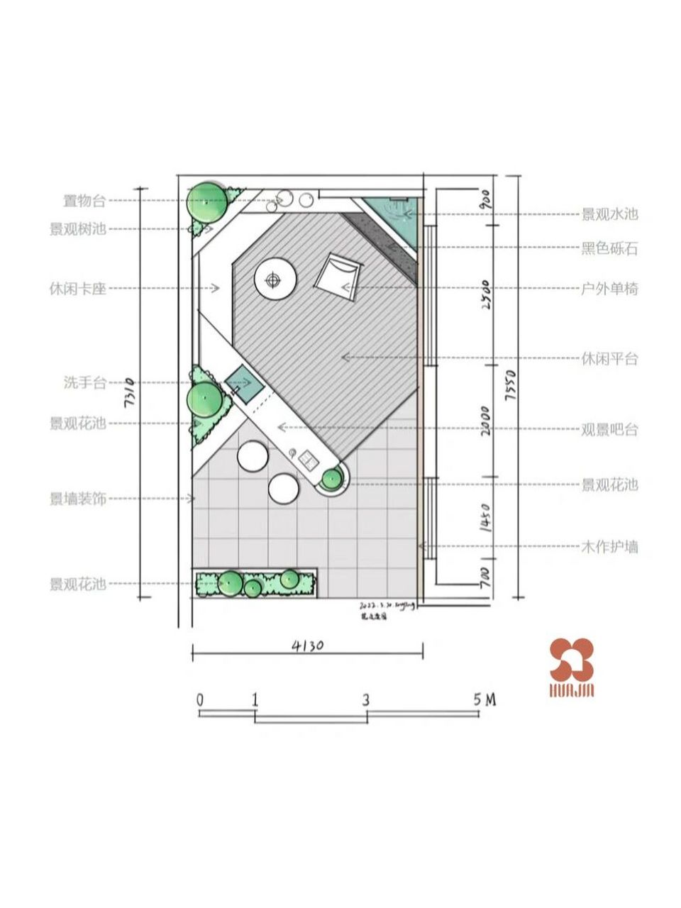 30平米的庭院设计图图片