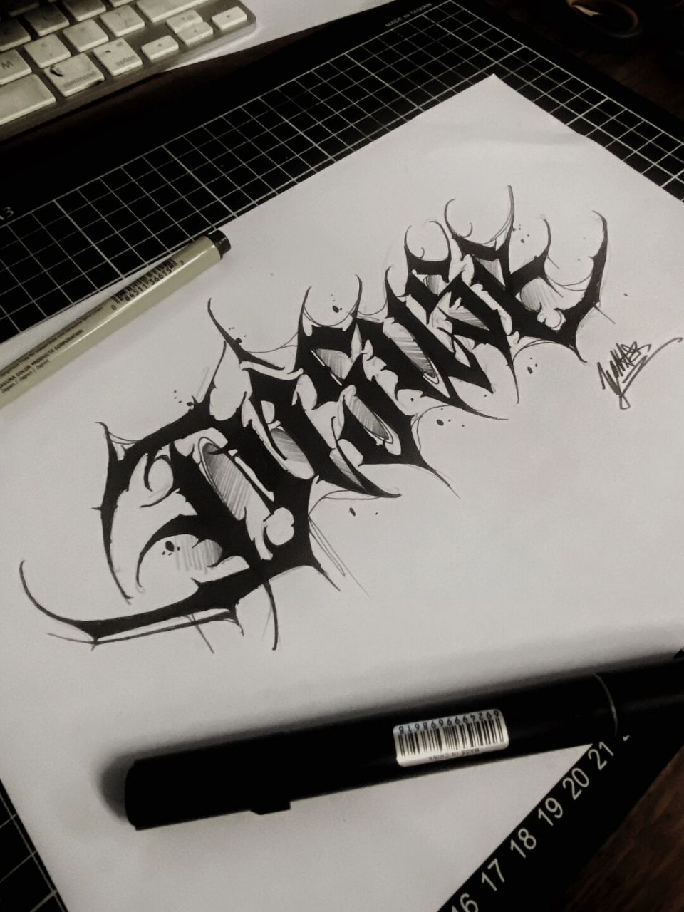 disuse废弃7215花体字设计 暗黑花体字设计#广州纹身# #纹身# #我