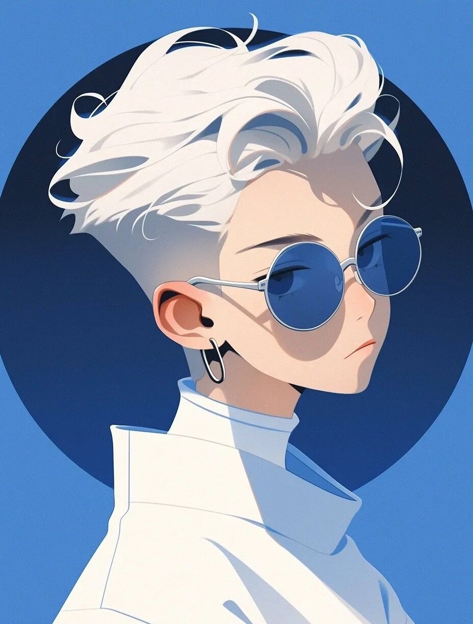 戴着墨镜的酷boy 酷酷头像 极简主义风格,酷男孩90