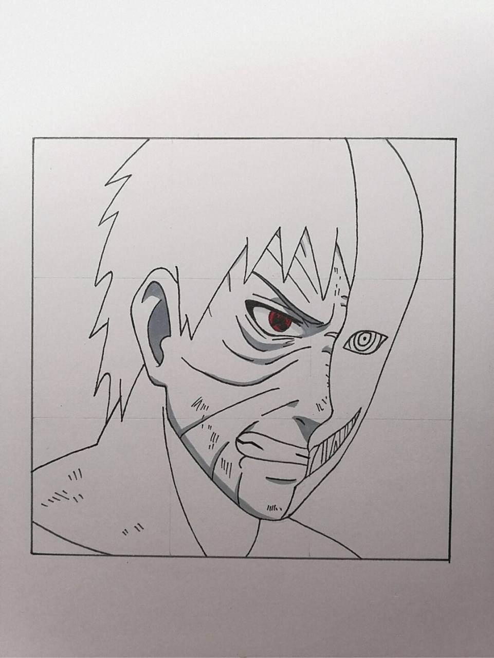 黑绝带土教程 #火影忍者# #手绘教程# #带土