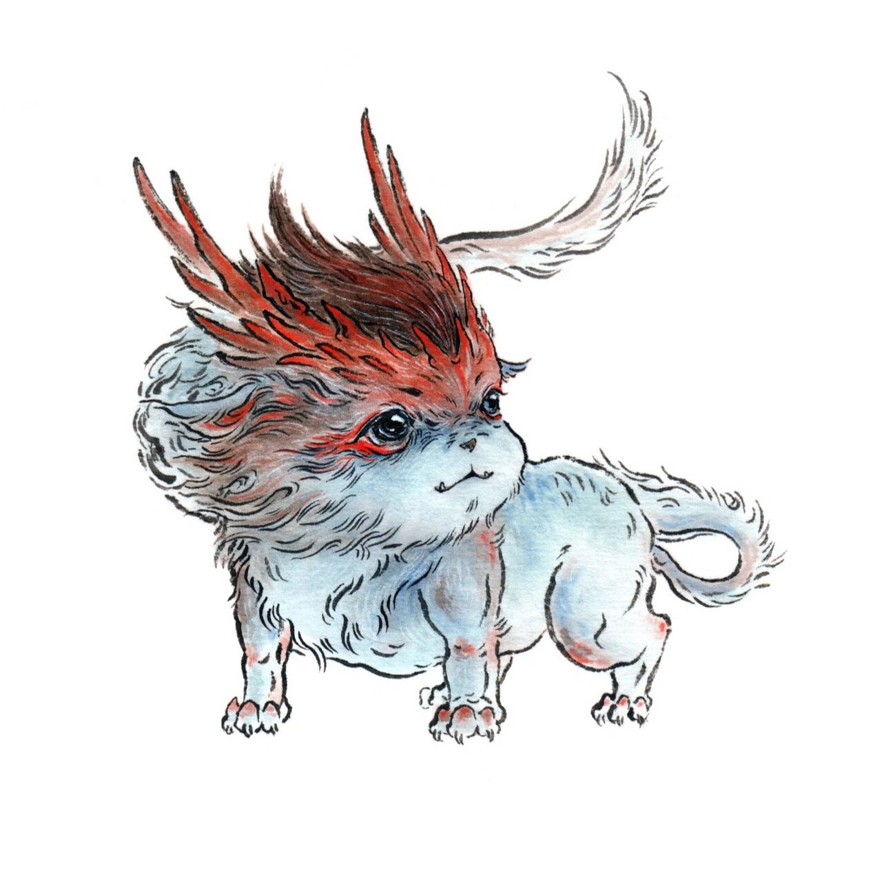 《浑圆山海·驺吾》【杉泽】 林氏国有珍兽,大若虎,五采毕具,尾长于身