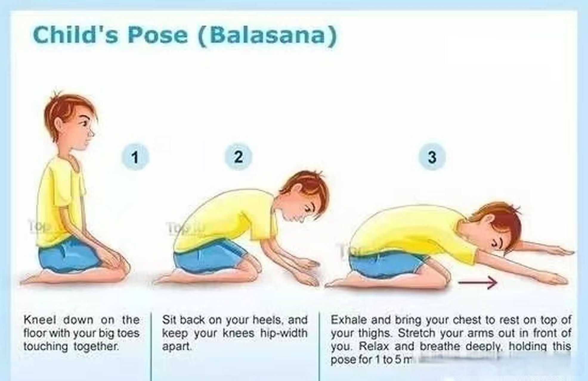 儿童瑜伽常用体式 孩童姿势 childs pose  安抚,平复,减压 仿佛妈妈