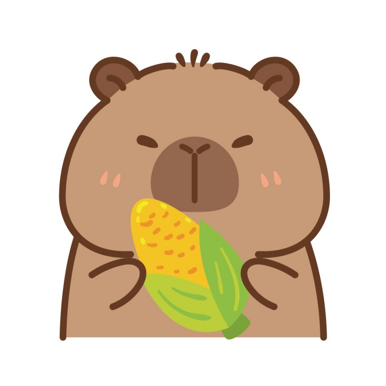 原创|卡皮巴拉水豚鼠ip,卡通形象插画表情包,治愈系ip,元气满满,活泼