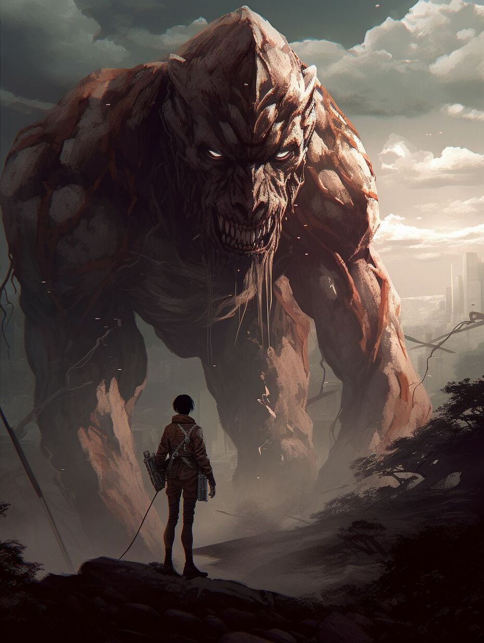 三笠阿卡曼 midjourney参数:"mikasa ackerman put right fist on