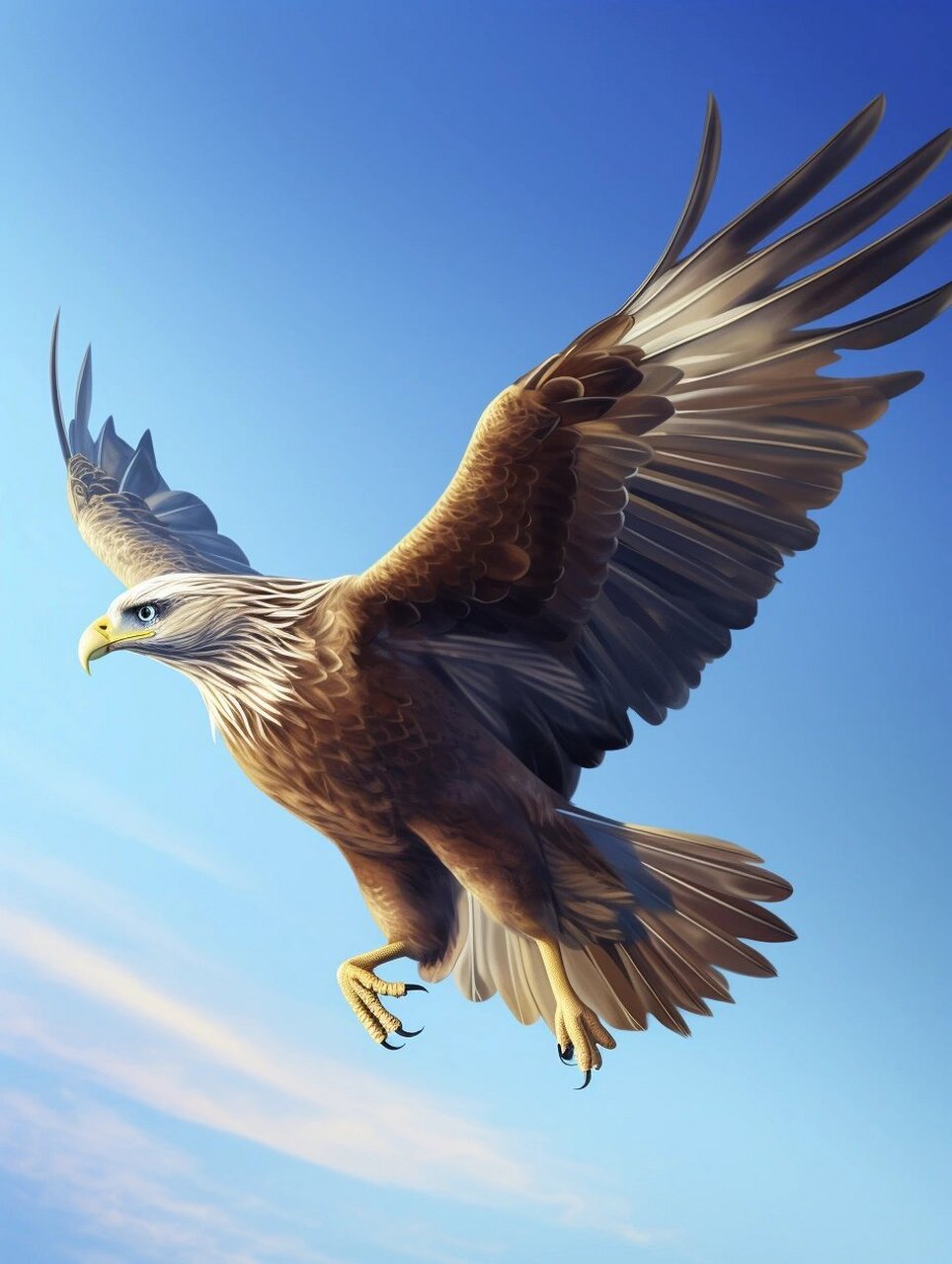 翱翔于天空的雄鹰 展翅高飞,披风掠云