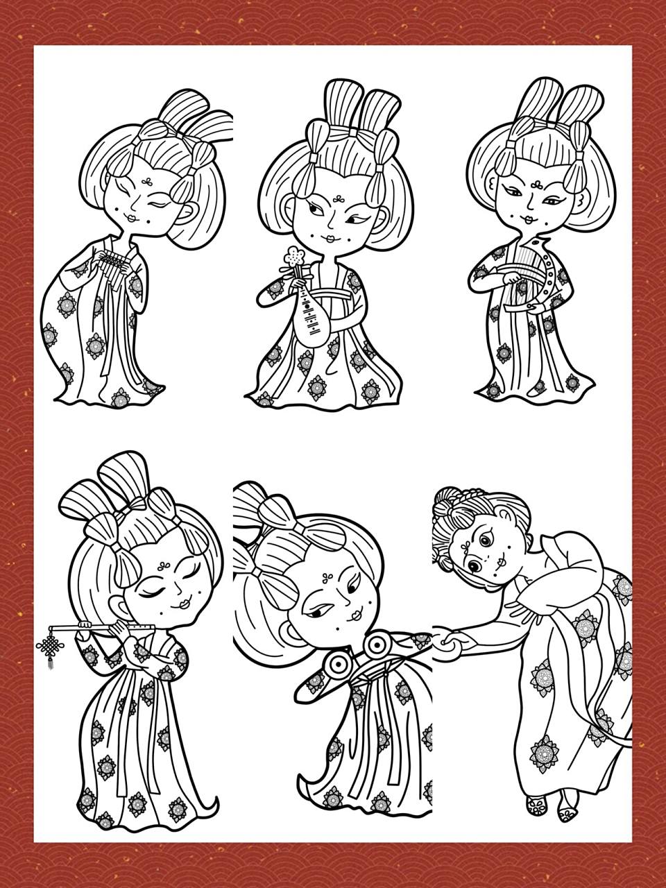 古文化素材——唐宫夜宴系列(可打印)