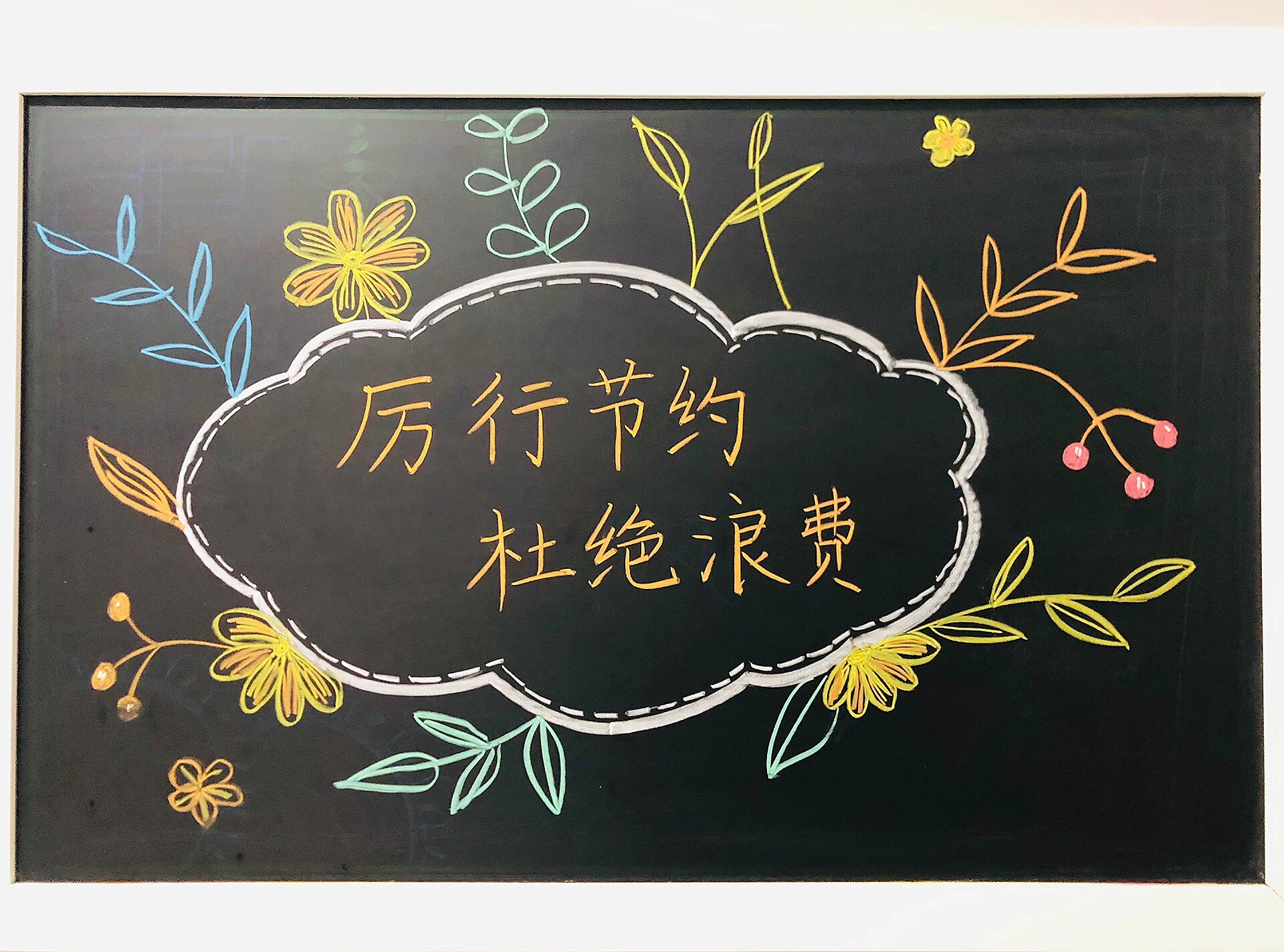 小学黑板报,厉行节约,杜绝浪费