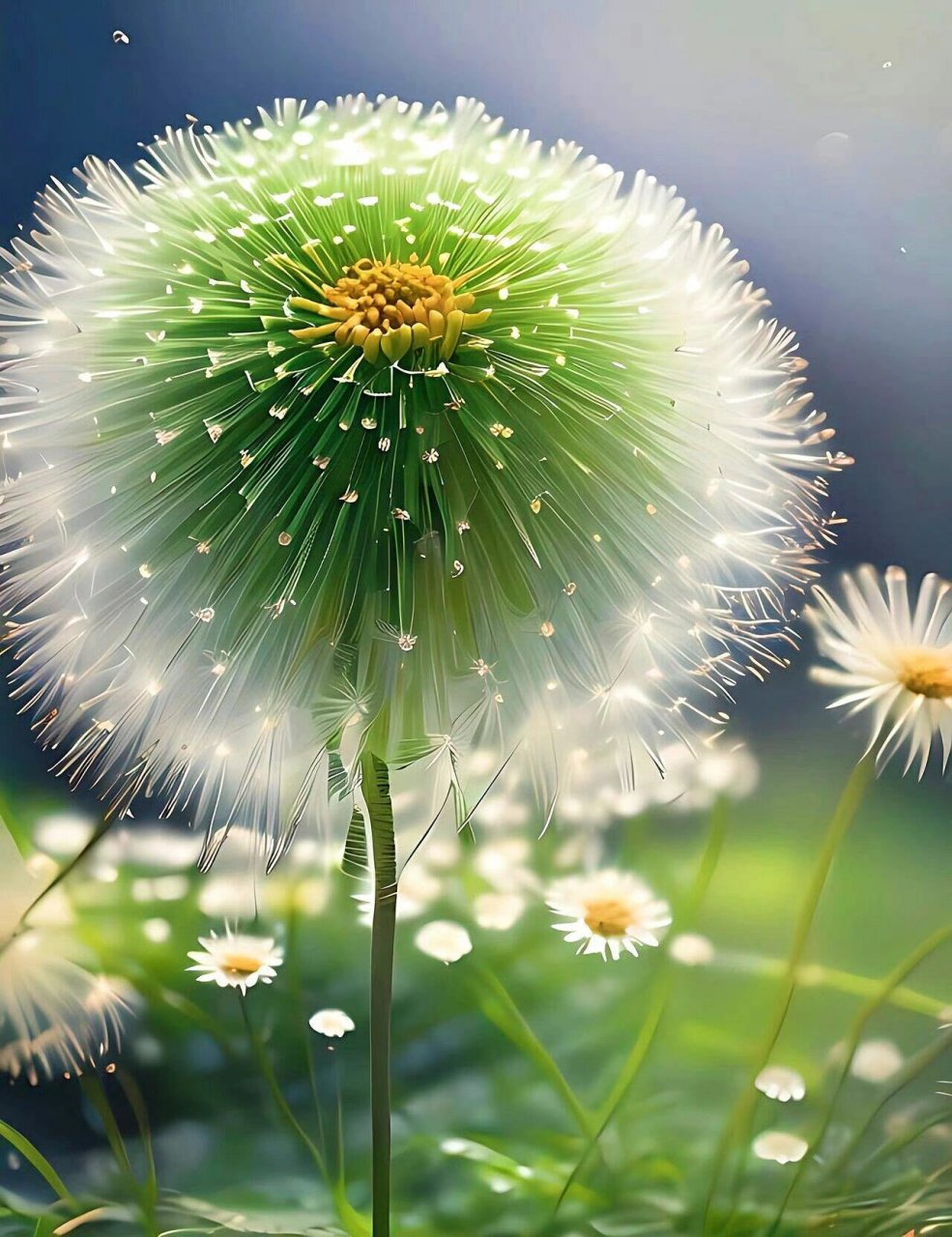 高清蒲公英手机壁纸,蒲公英的约定 " 身轻如絮立芳丛,心向高远寄春风