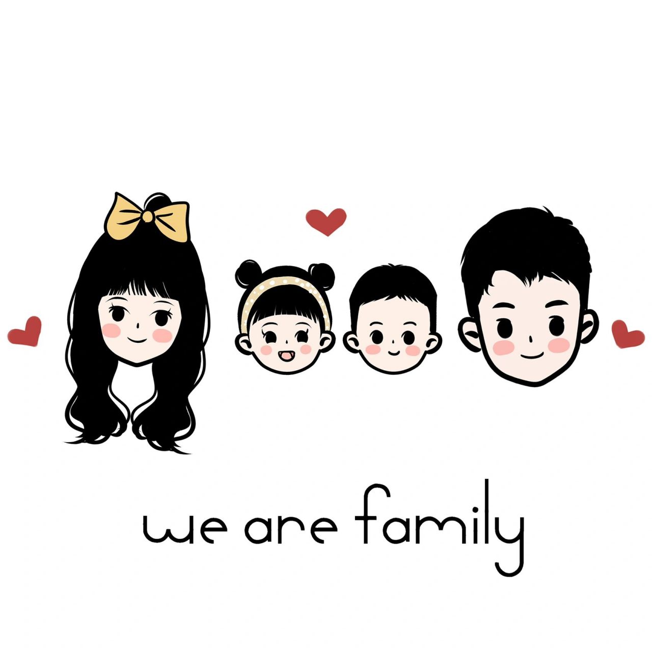 一家四口和三口分享 原创头像无水印分享98 喜欢可自行截图下载吖