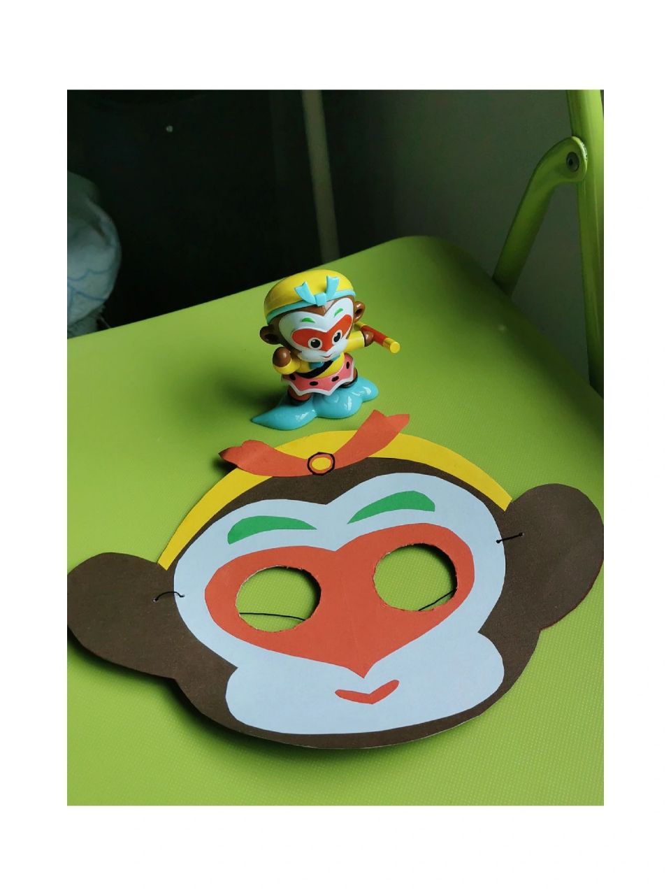 diy美猴王面具 之前给墨小姐做过三个简单小面具(小老虎,小猪,大熊,见