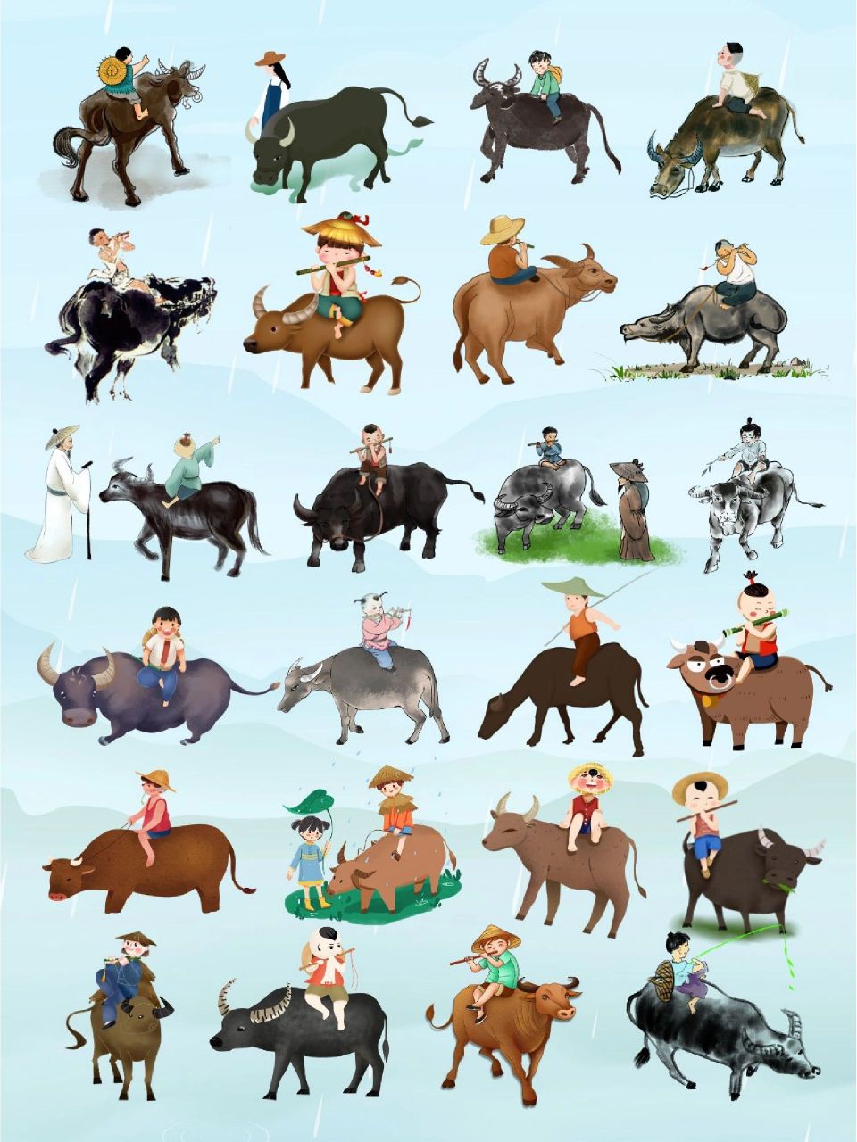 免抠素材|古风放牛娃牧童骑黄牛素材 96哈喽,宝子们,今天给大家分享