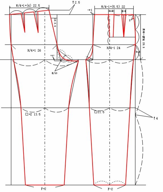 超简单的女西裤制图