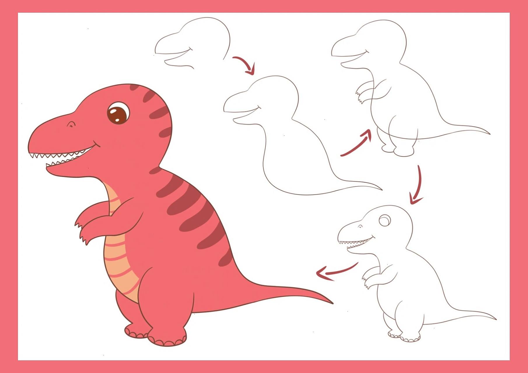 恐龙03系列简笔——霸王龙04小教程  今天是男孩子喜欢的霸王龙