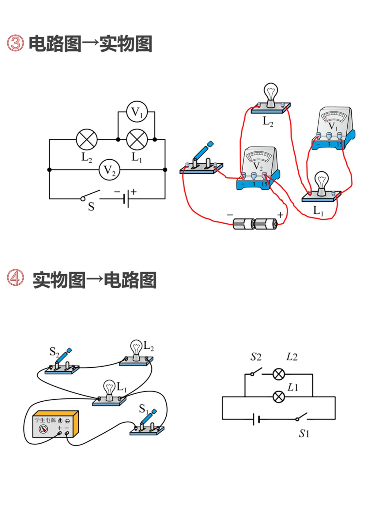 小学生电路图怎么画图片