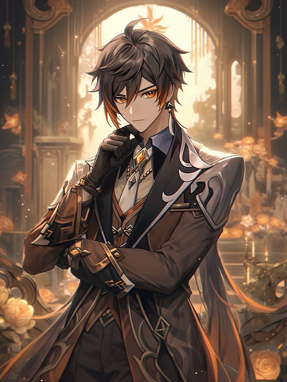 【原神插画】钟离丨精美壁纸 (含完整咒语)左下角进入  应"往生堂"