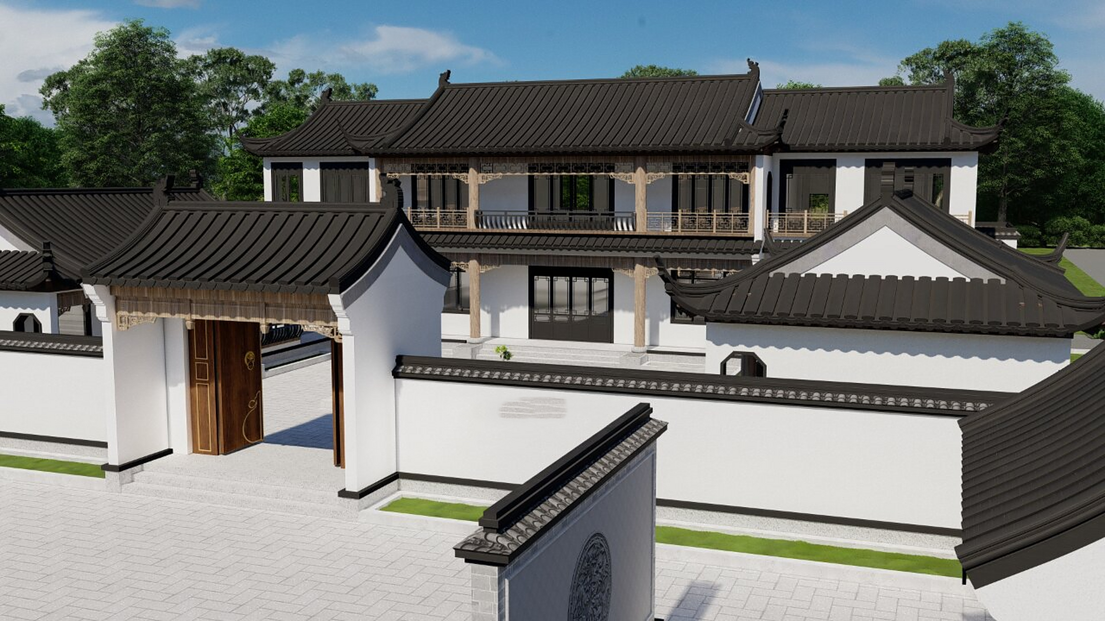 江苏南通丨二层新中式三合院(附平面图) 92项目概况 建筑地点丨江苏