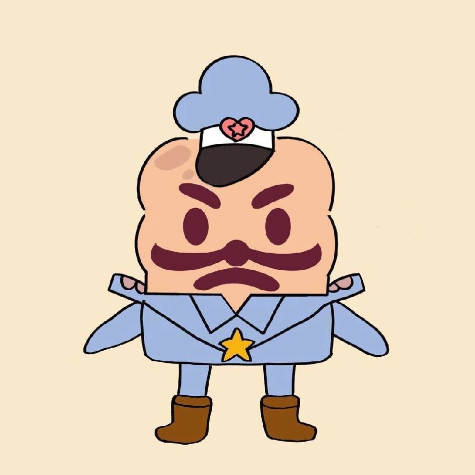 头像|卡通手绘 饼干警长 拿图评论d哦