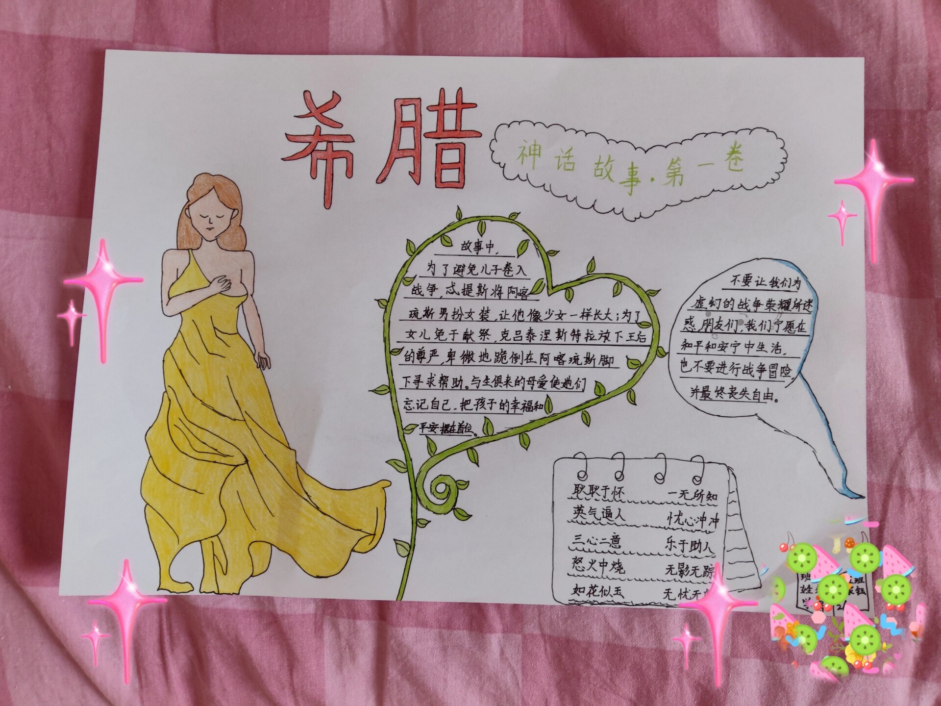 希腊神话故事阅读小报(配字@北极甜虾爱游泳的动态