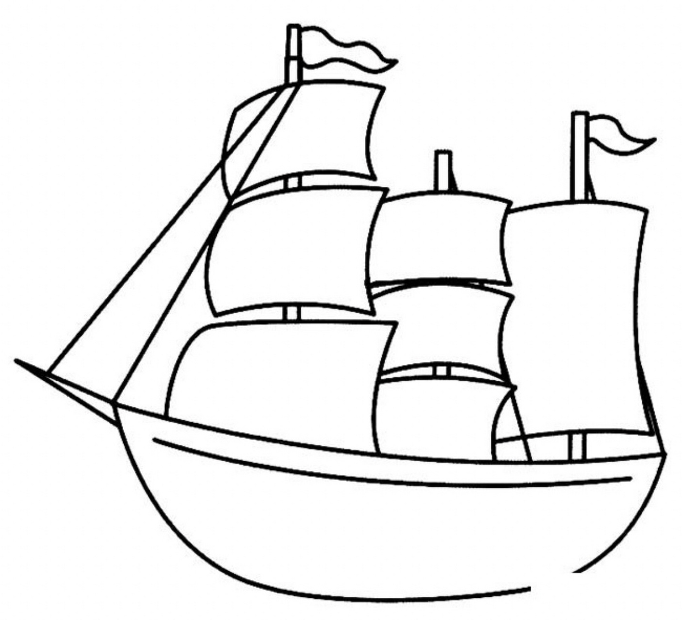帆船简笔画/儿童画 各种帆船结构,不同造型的船形,颜色自行搭配