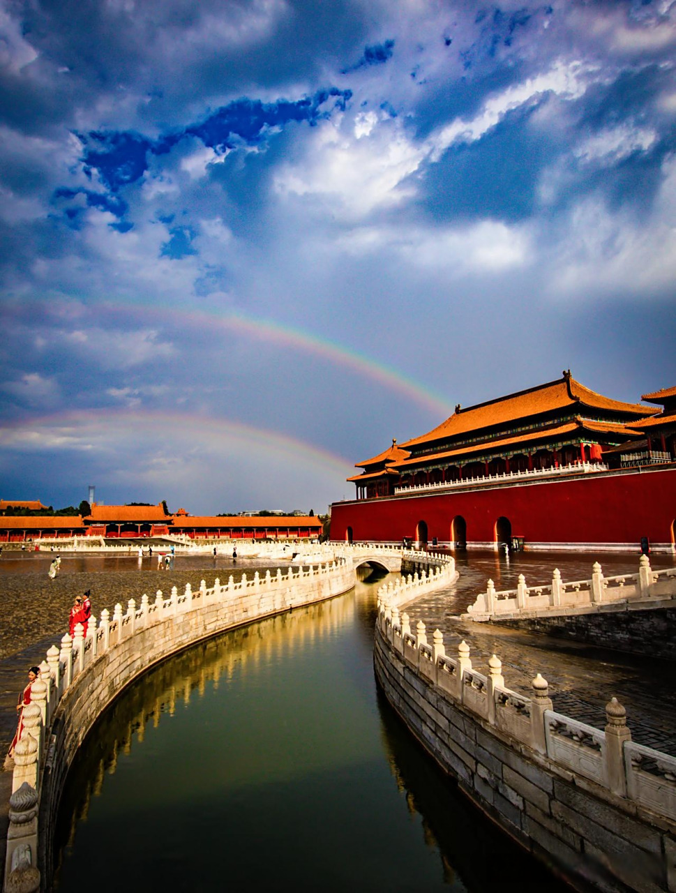 紫禁之巅 拍到了故宫的彩虹,助力北京中轴线申遗!