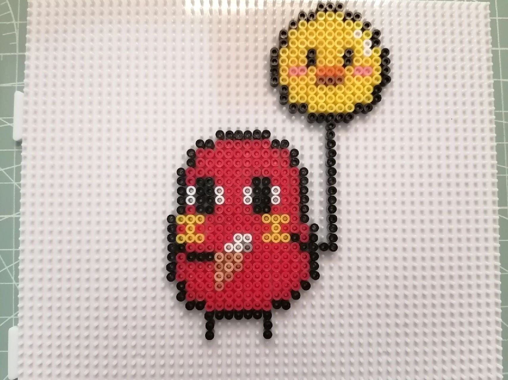 96 拼豆豆 红小豆 041 "我是红小豆,一颗梦想着被次掉～的红豆.