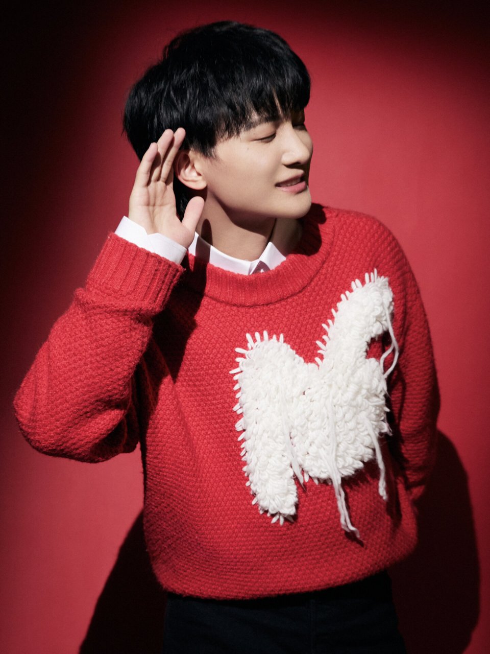 kroche明星同款92|时光音乐人周深兔兔毛衣 感谢 上身 kroche 22aw