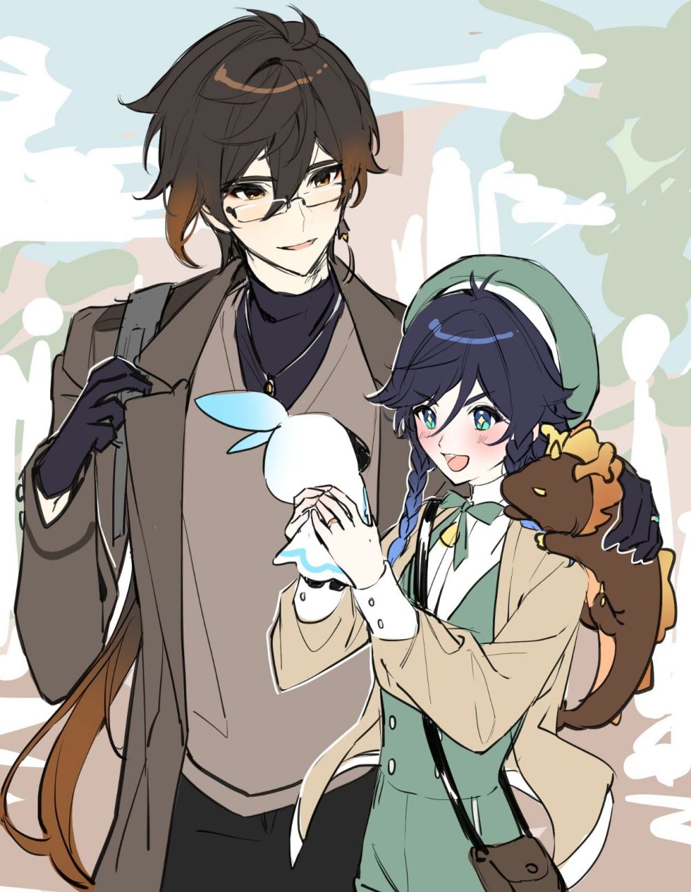 温迪和钟离关系吼吼!ta好爱ta!  图源私戳,单纯分享,单纯分享