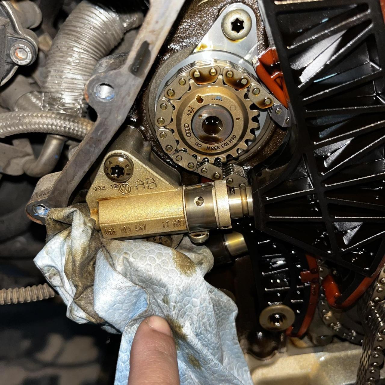 片 正时链条 核桃沙清洗积碳 处理发动机漏油漏水更换机油散热器垫