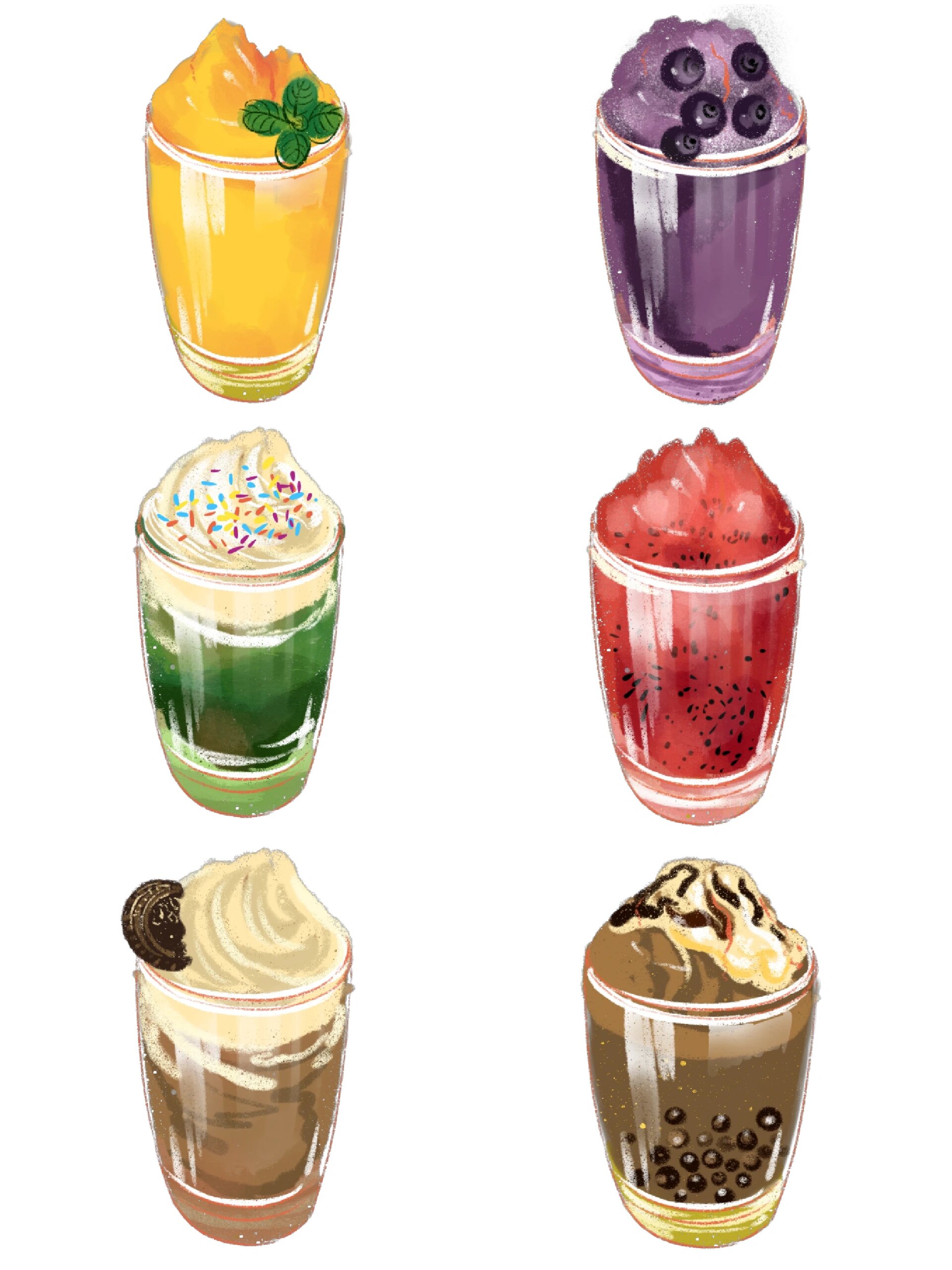 饮品99免抠素材|卡通饮品手帐素材