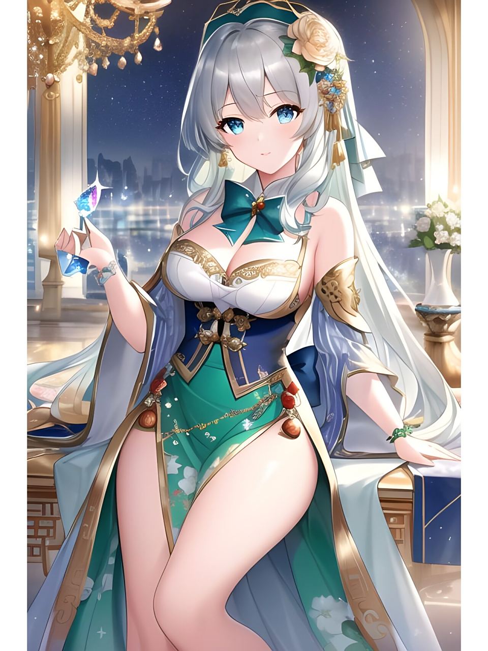 优雅梦幻秘境精灵女,动漫二次元绘画人物