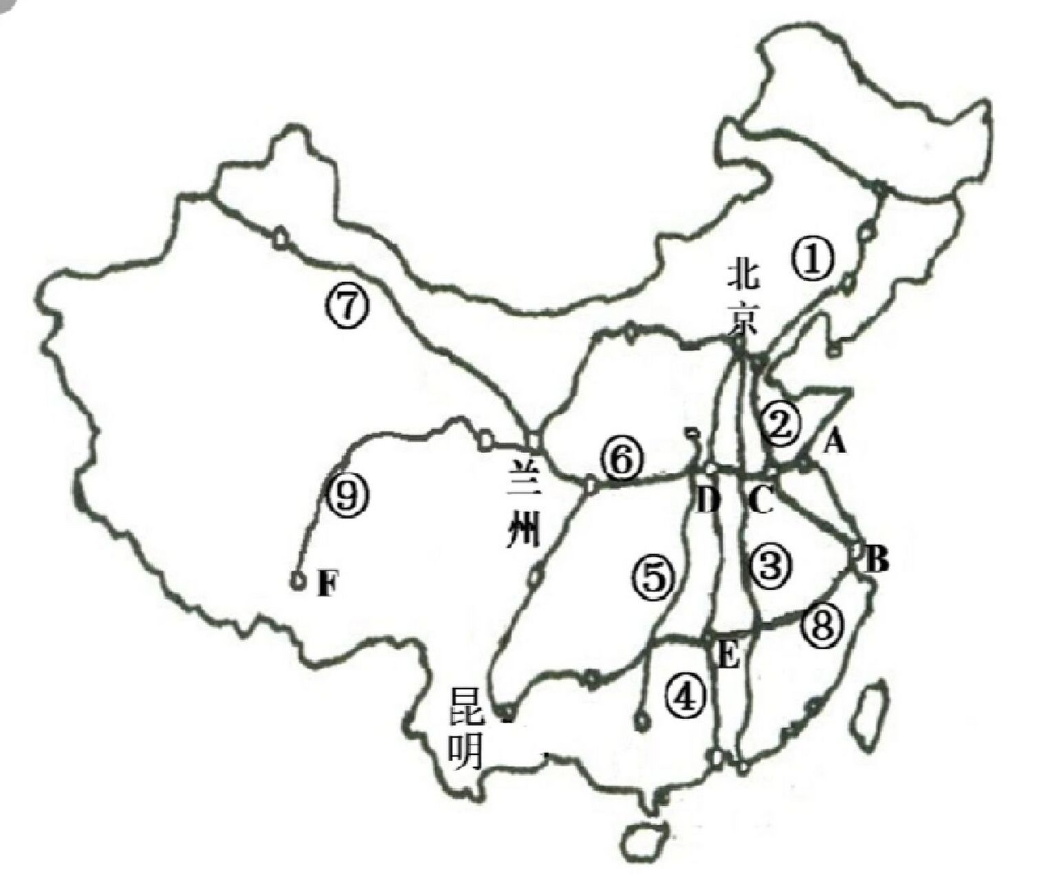 中国铁路分布图简易图片
