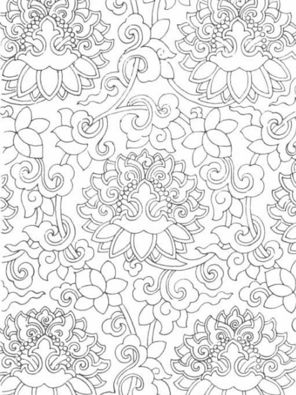 中国传统纹样「 缠枝莲花纹 」 🔸🔹「明代织锦 缠枝莲纹」