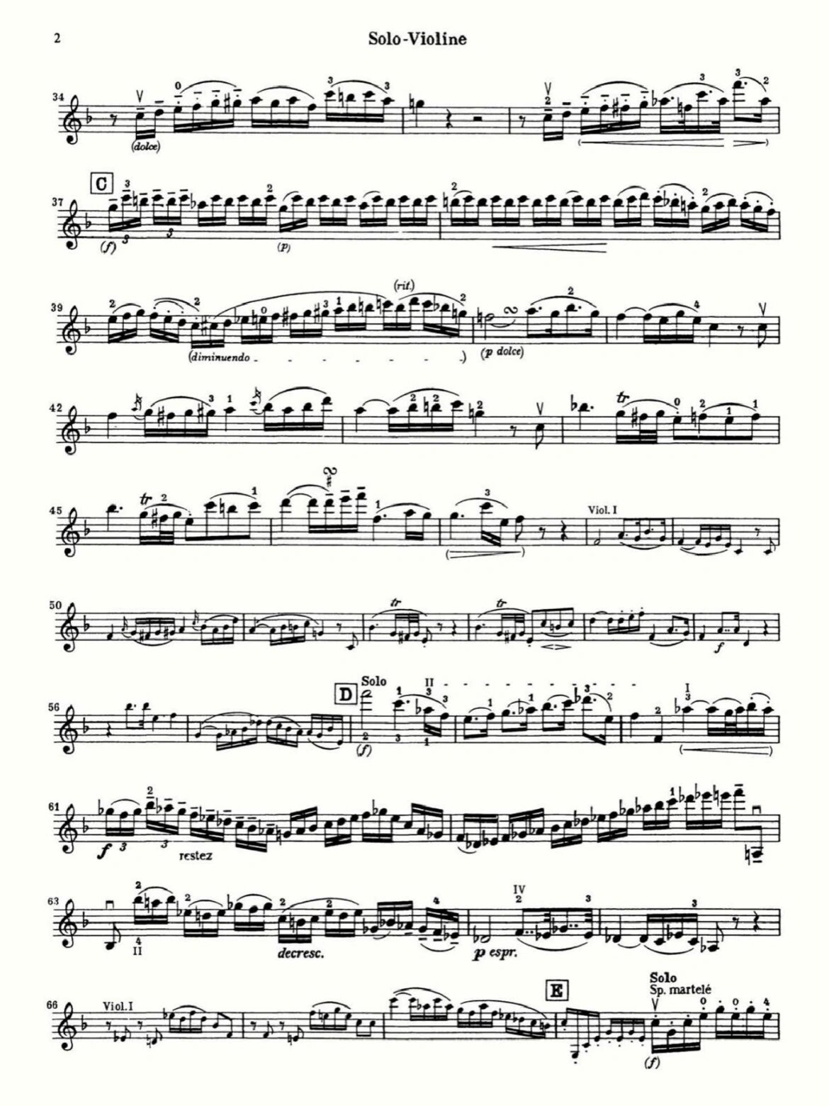 小提琴🎻谱贝多芬f大调浪漫曲