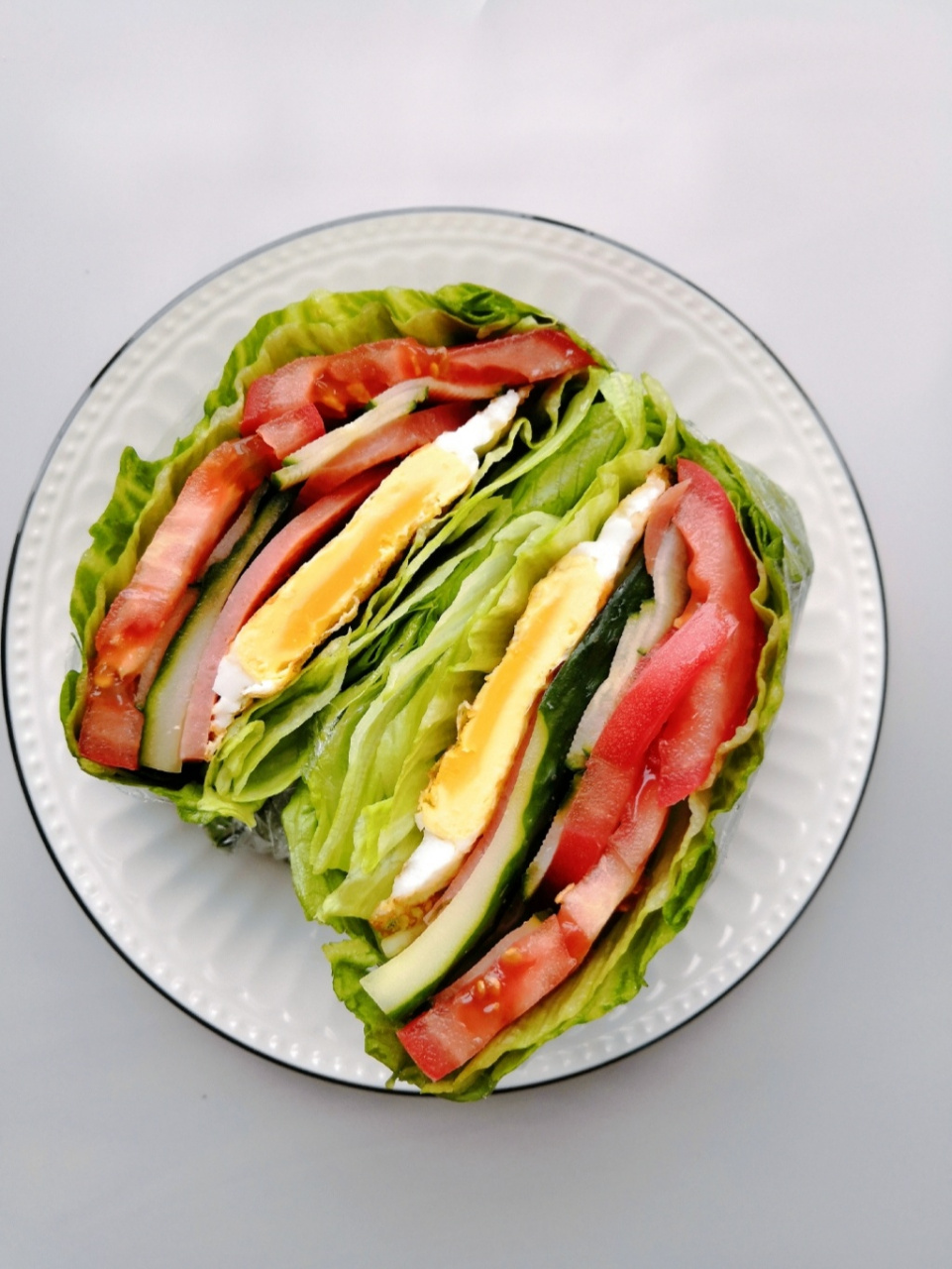 夏日减脂餐6015低卡生菜三明治97好吃不胖 非常适合夏季吃的