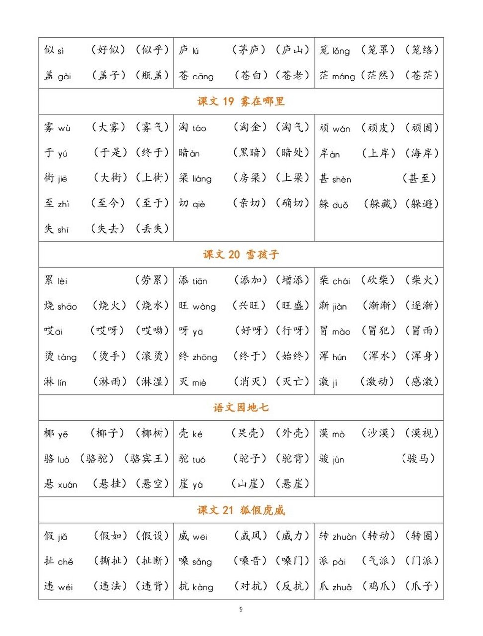 及组词 二年级图片