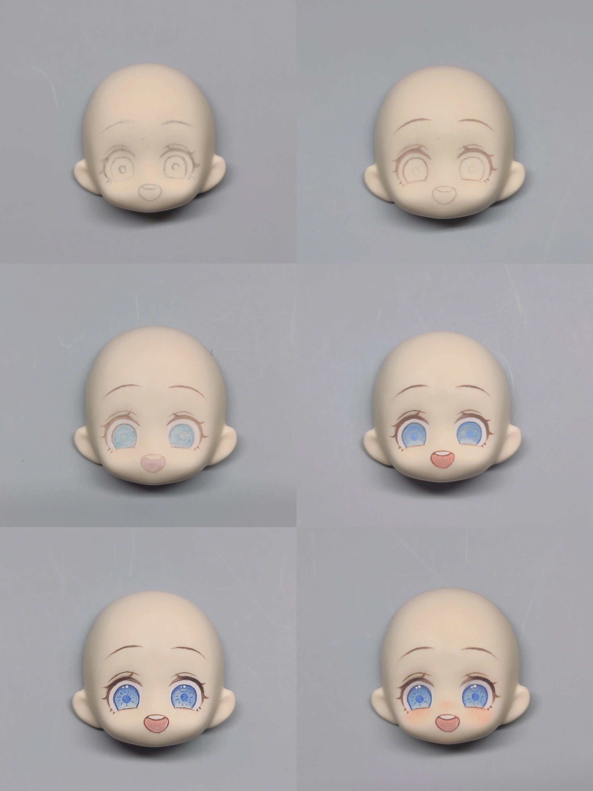 超轻粘土画脸过程