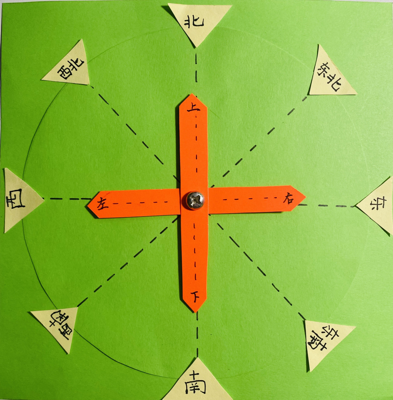 方向板制作(二年级) 固定箭头的是螺丝钉和螺帽