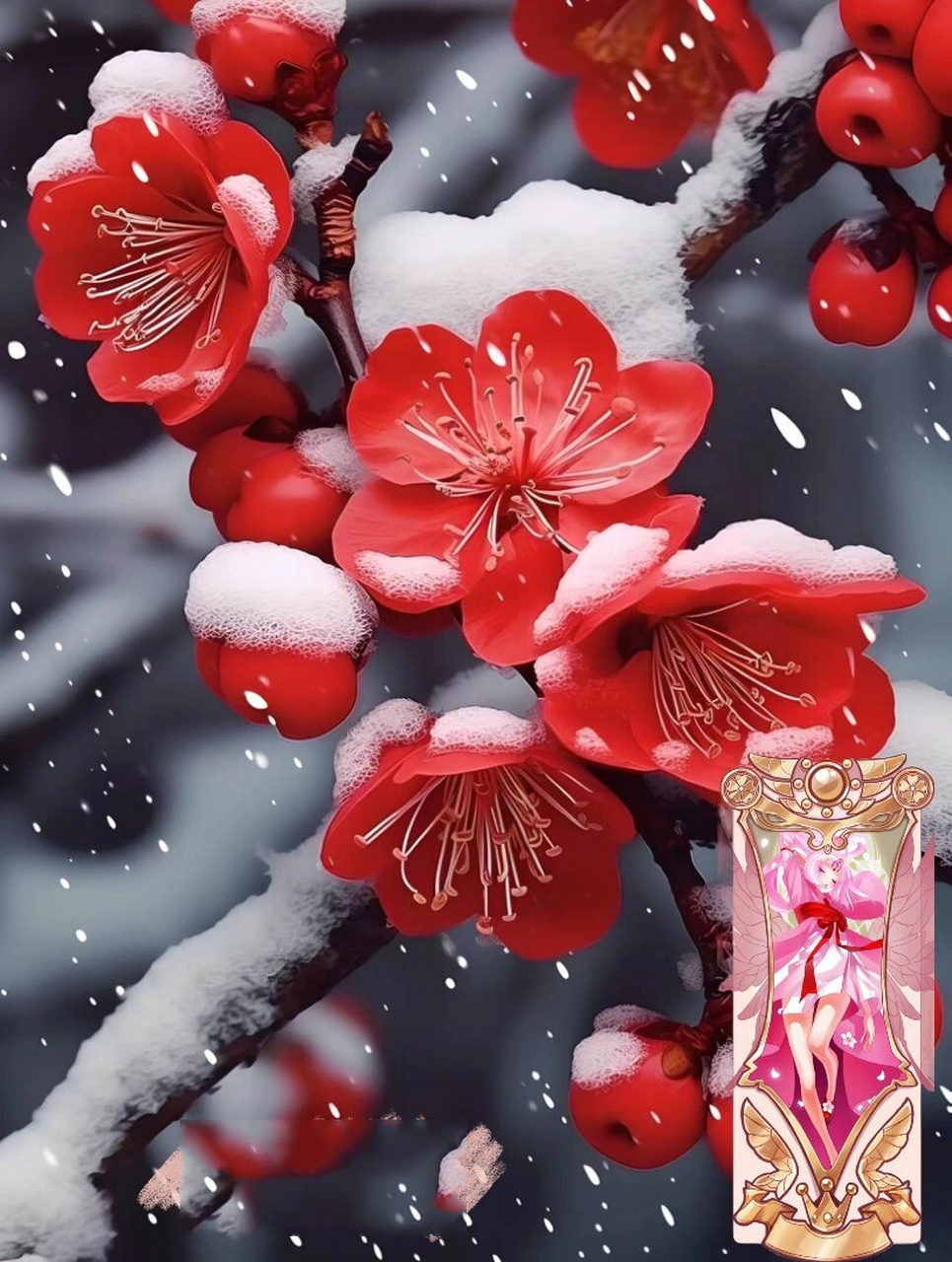 花名:梅花 姓名:九千岁 花语:坚强,高雅和忠贞 性格:高冷 花瓣颜色