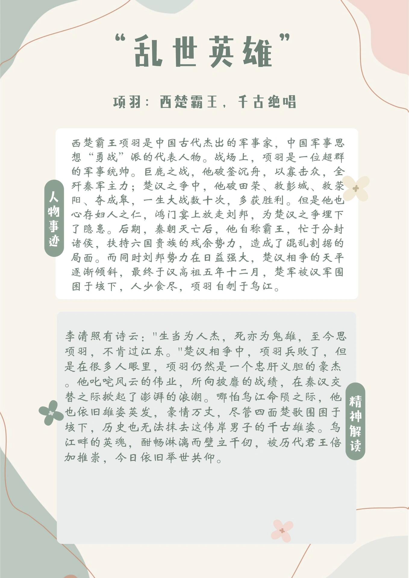 楚汉英雄人物名单图片