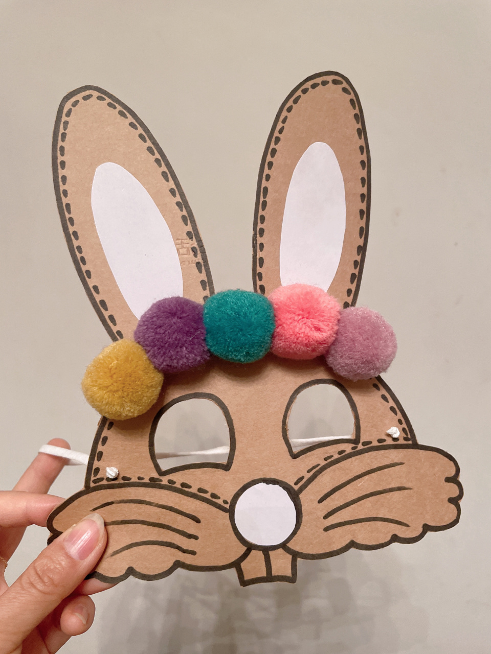卡纸制作小兔子头套图片