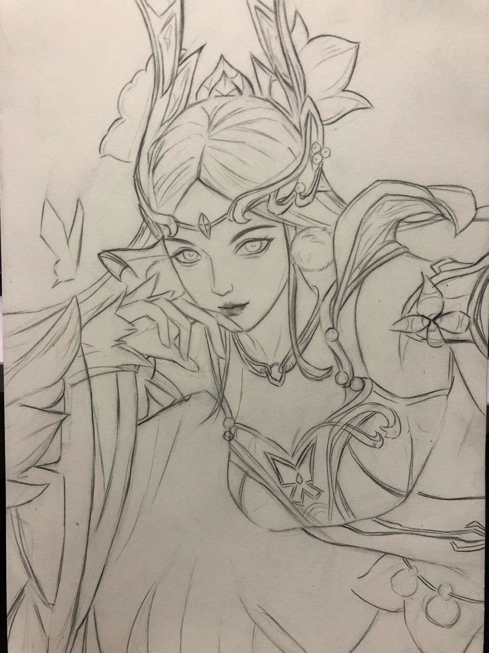 貂蝉仲夏夜之梦绘画过程 这个色调画完不知道会不会翻车