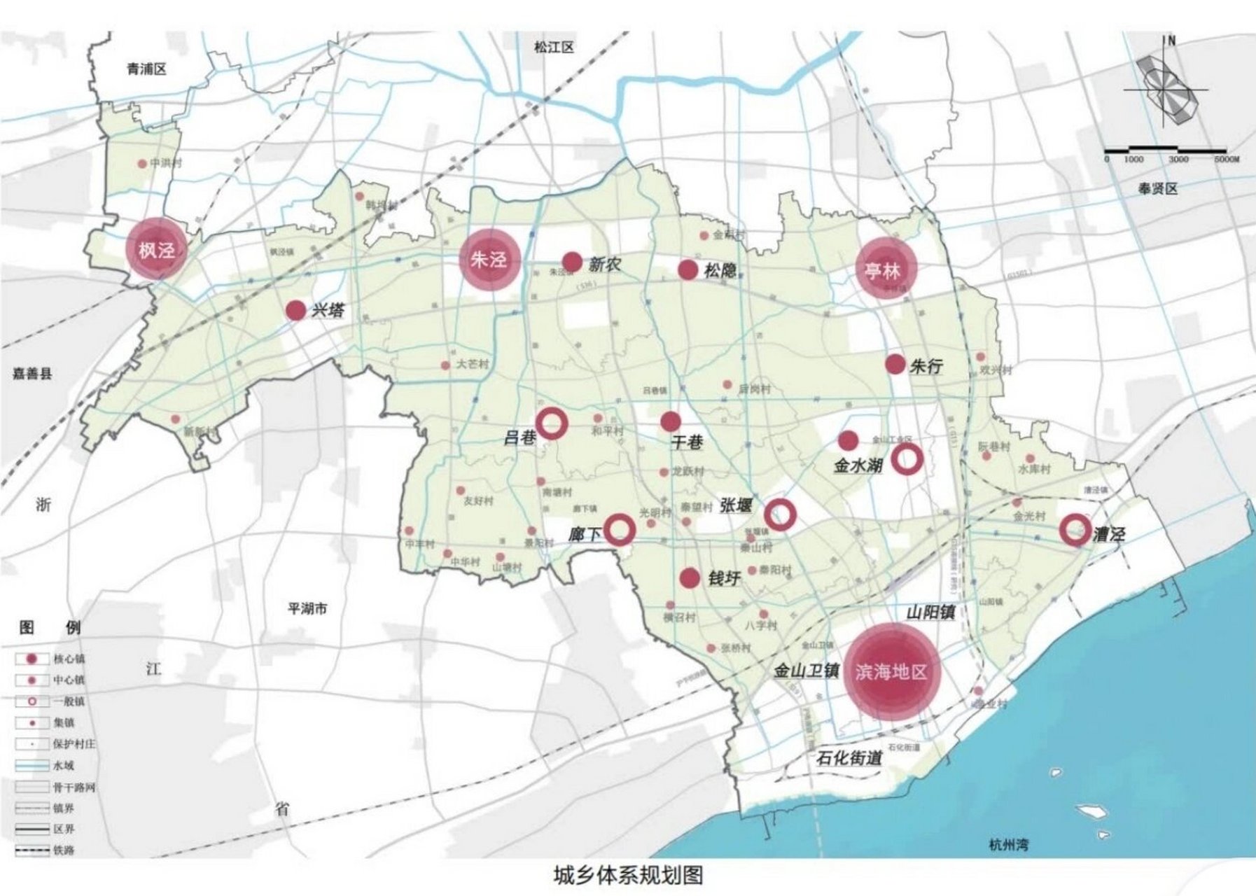 金山区2035规划和枫泾镇 金山区2035规划主要以金山新城和亭枫发展轴