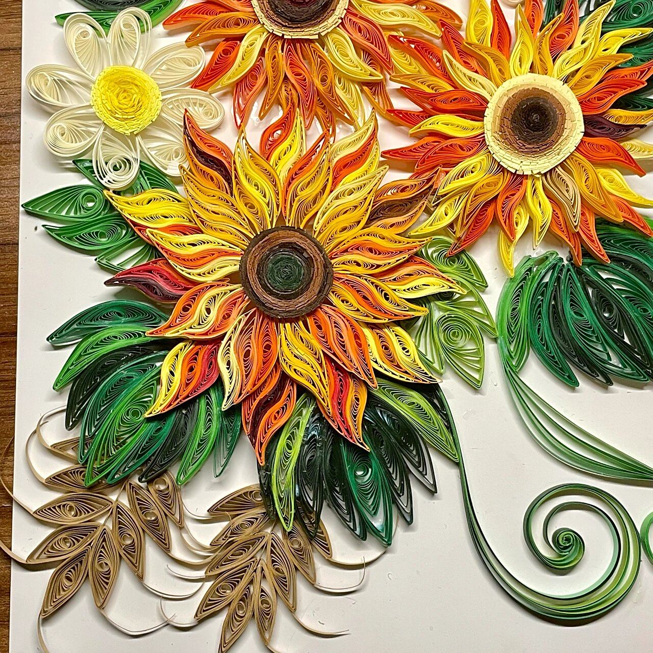 衍纸 向日葵97《向阳而生》 我的花花值得发一条94 统一回答大家