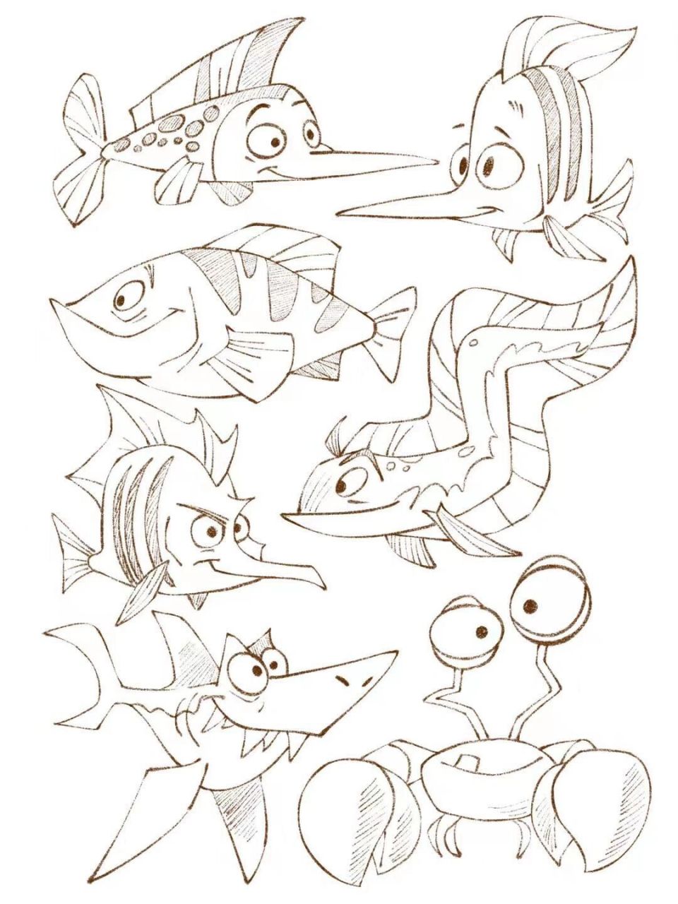 零基础画画 | 小动物画法day8 | 画小鱼 继续临摹mitchleeuwe,他画的