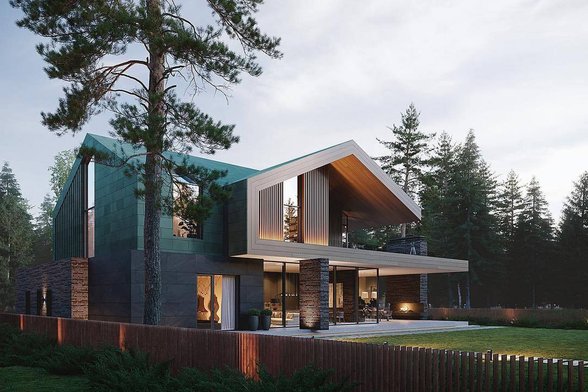 二层坡屋顶现代风格农村自建别墅 如有自建房需求,欢迎沟通交流