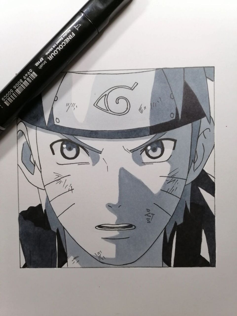 鸣人教程 #火影忍者# #手绘教程# #鸣人# 感冒了大家注意保暖